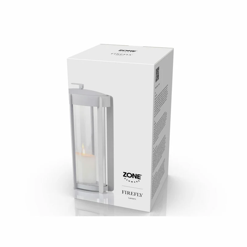 Zone Denmark Laterne Firefly Soft Grey, Windlicht, Stahl, Grau, 25 cm, 32318