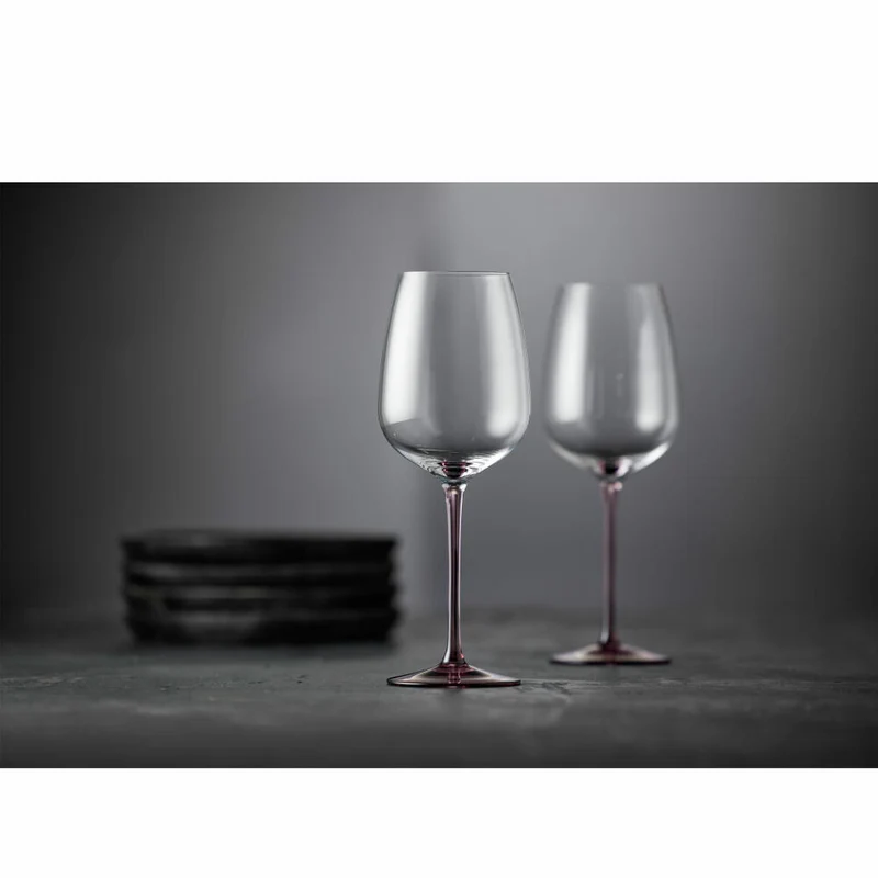 Lyngby Glas Weinglas Vienna Purple 4er Set, Stielgläser, Glas, Lila, 530 ml, 31729