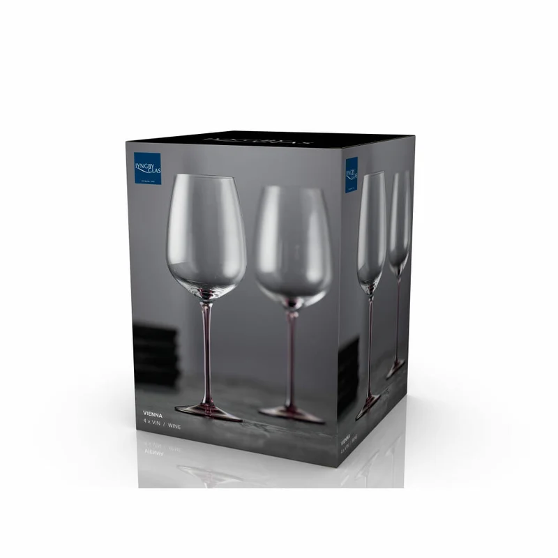 Lyngby Glas Weinglas Vienna Purple 4er Set, Stielgläser, Glas, Lila, 530 ml, 31729