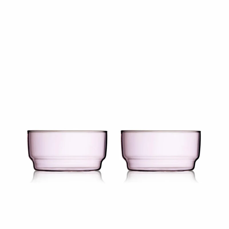 Lyngby Glas Schale Torino 2er Set, Schüsseln, Bowls, Glas, Pink, 12 cm, 32369