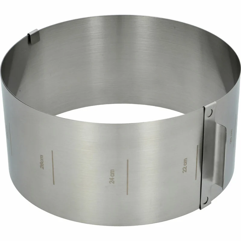 Birkmann Bakers Best Tortenring, Verstellbar, Kuchenring, Backrahmen, mit Skalierung, Edelstahl, H 10 cm, 424517