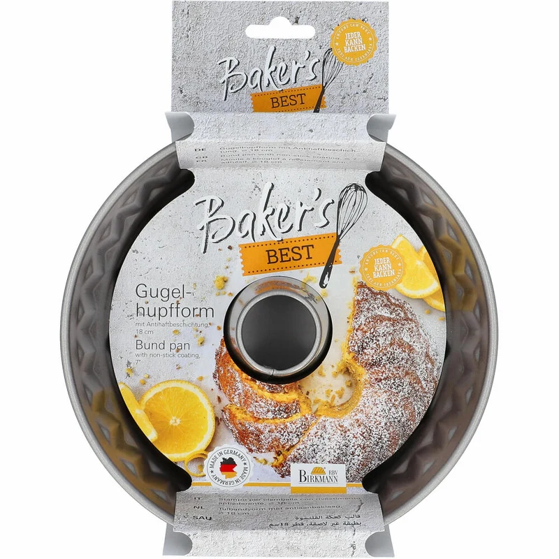 Birkmann Bakers Best Gugelhupfform, Kuchenform, Backform, Karbonstahl, Ø 18 cm, 886117