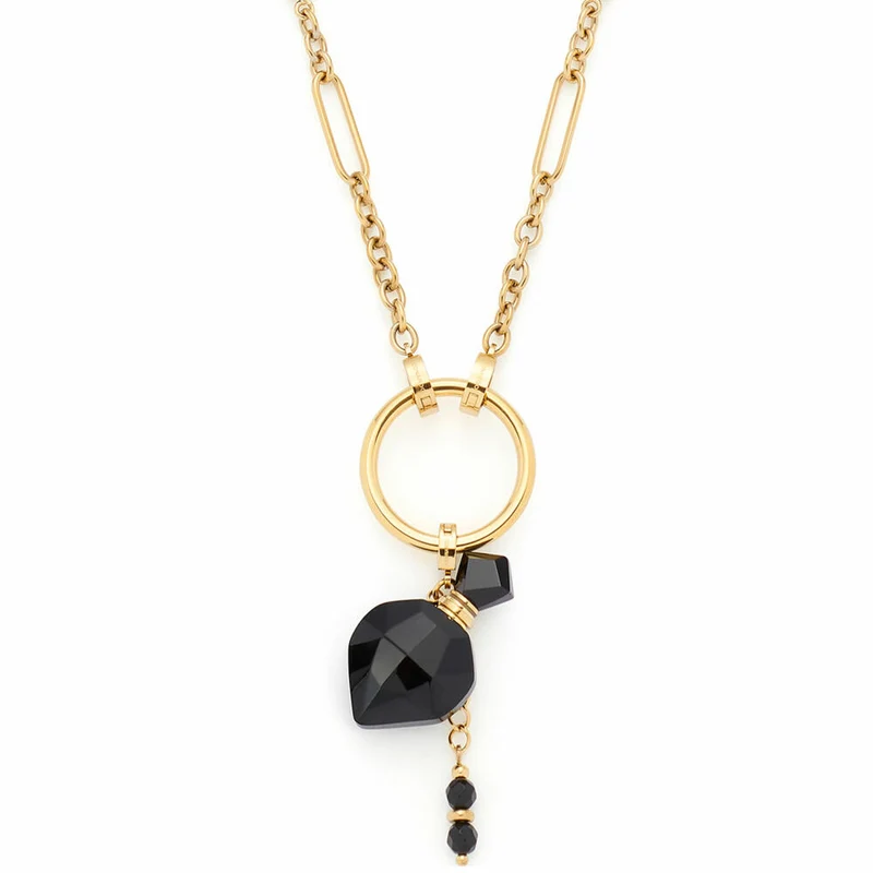Leonardo Jewels Halskette 80 gold Delica Clip&Mix, Kette, Schmuckkette, Modeschmuck, Edelstahl IP gold, Glasperlen, 024439