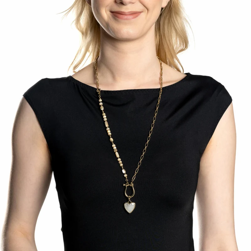 Leonardo Jewels Set Halskette 50 gold Kareen Clip&Mix, Kette, Schmuckkette, Modeschmuck, Edelstahl IP gold, Glasperlen, 024441