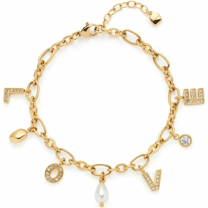 Leonardo Jewels Armband gold Otella CIAO, Schmuckarmband, Armkette, Modeschmuck, Edelstahl IP gold, Glassteine, 024449