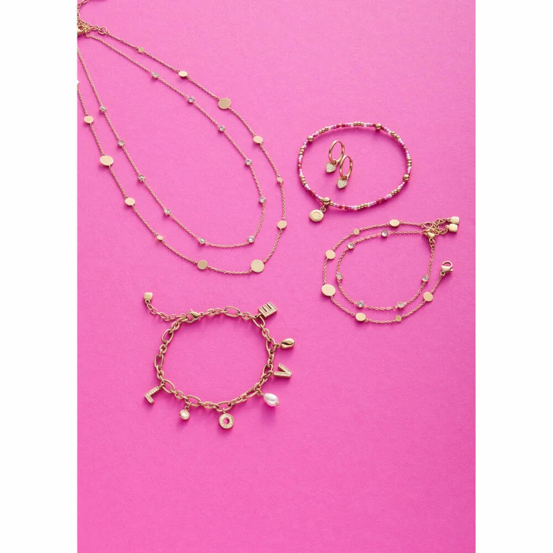 Leonardo Jewels Armband gold Otella CIAO, Schmuckarmband, Armkette, Modeschmuck, Edelstahl IP gold, Glassteine, 024449