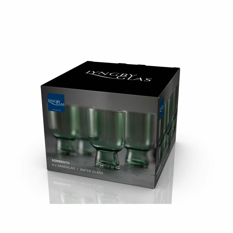 Lyngby Glas Wasserglas Sorrento 4er Set, Becher, Glas, Grün, 300 ml, 32746