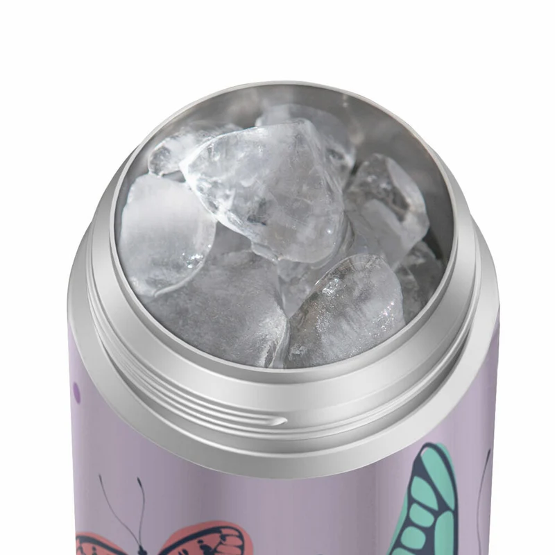THERMOS Isolier-Trinkflasche kids FUNTAINER STRAW BOTTLE, Thermosflasche, Flasche, Edelstahl, Butterflies, 350 ml, 4113401035