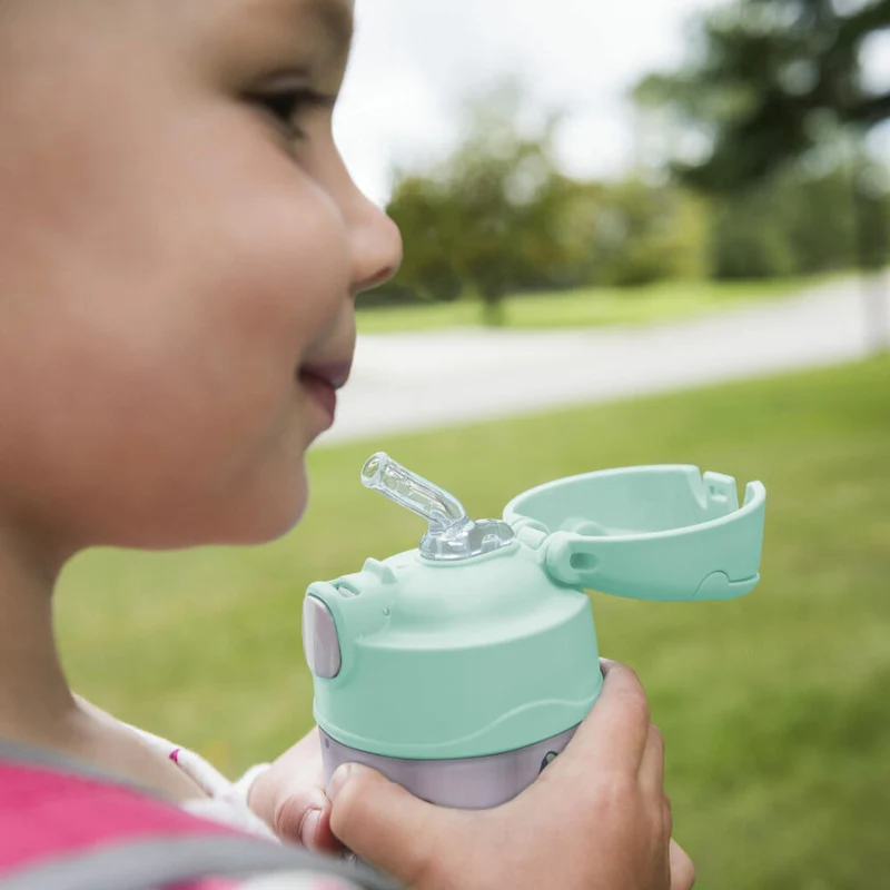 THERMOS Isolier-Trinkflasche kids FUNTAINER STRAW BOTTLE, Thermosflasche, Flasche, Edelstahl, Butterflies, 350 ml, 4113401035