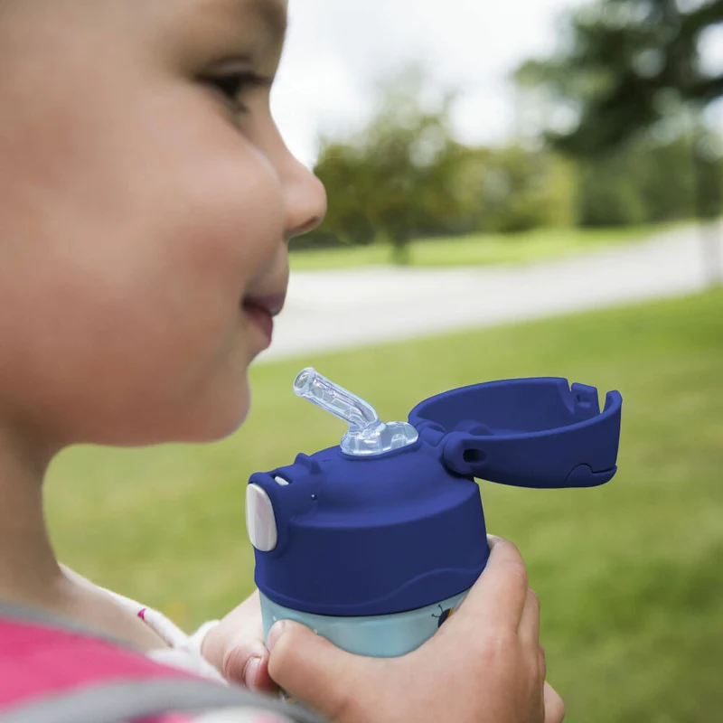 THERMOS Isolier-Trinkflasche kids FUNTAINER STRAW BOTTLE, Thermosflasche, Flasche, Edelstahl, Bees, 350 ml, 4113404035