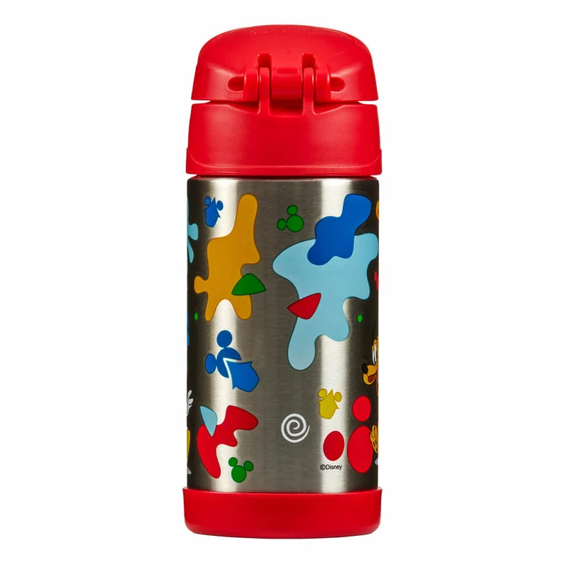 THERMOS Isolier-Trinkflasche kids FUNTAINER STRAW BOTTLE DISNEY Mickey, Thermosflasche, Flasche, Edelstahl, 350 ml, 4113411035