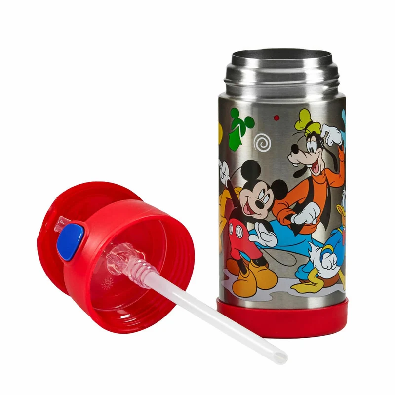 THERMOS Isolier-Trinkflasche kids FUNTAINER STRAW BOTTLE DISNEY Mickey, Thermosflasche, Flasche, Edelstahl, 350 ml, 4113411035