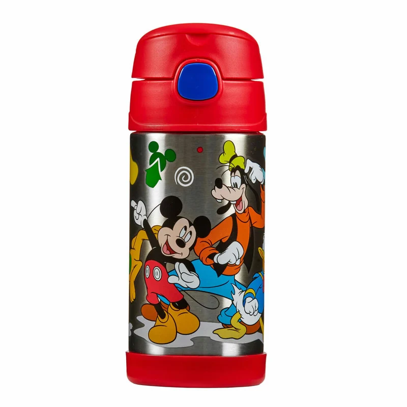 THERMOS Isolier-Trinkflasche kids FUNTAINER STRAW BOTTLE DISNEY Mickey, Thermosflasche, Flasche, Edelstahl, 350 ml, 4113411035