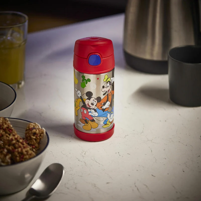 THERMOS Isolier-Trinkflasche kids FUNTAINER STRAW BOTTLE DISNEY Mickey, Thermosflasche, Flasche, Edelstahl, 350 ml, 4113411035