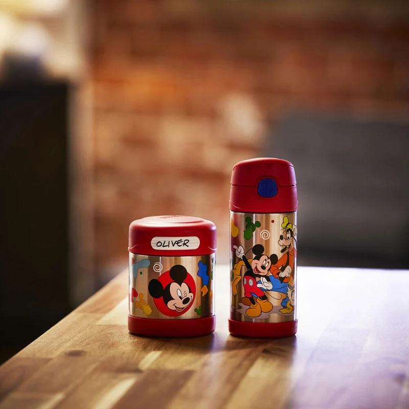 THERMOS Isolier-Trinkflasche kids FUNTAINER STRAW BOTTLE DISNEY Mickey, Thermosflasche, Flasche, Edelstahl, 350 ml, 4113411035