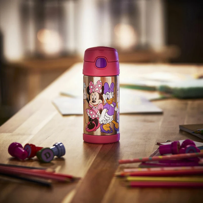 THERMOS Isolier-Trinkflasche kids FUNTAINER STRAW BOTTLE DISNEY Minnie, Thermosflasche, Flasche, Edelstahl, 350 ml, 4113412035