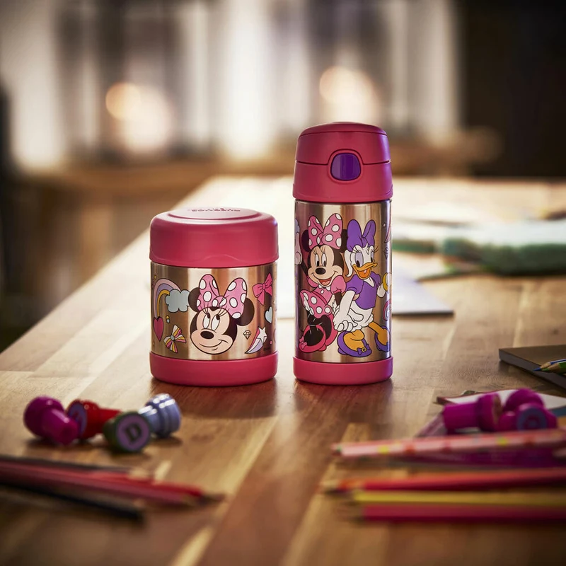 THERMOS Isolier-Trinkflasche kids FUNTAINER STRAW BOTTLE DISNEY Minnie, Thermosflasche, Flasche, Edelstahl, 350 ml, 4113412035