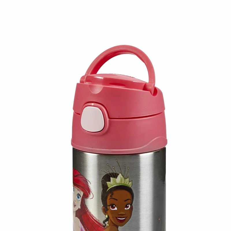 THERMOS Isolier-Trinkflasche kids FUNTAINER STRAW BOTTLE DISNEY Princesses, Thermosflasche, Flasche, Edelstahl, 350 ml, 4113413035