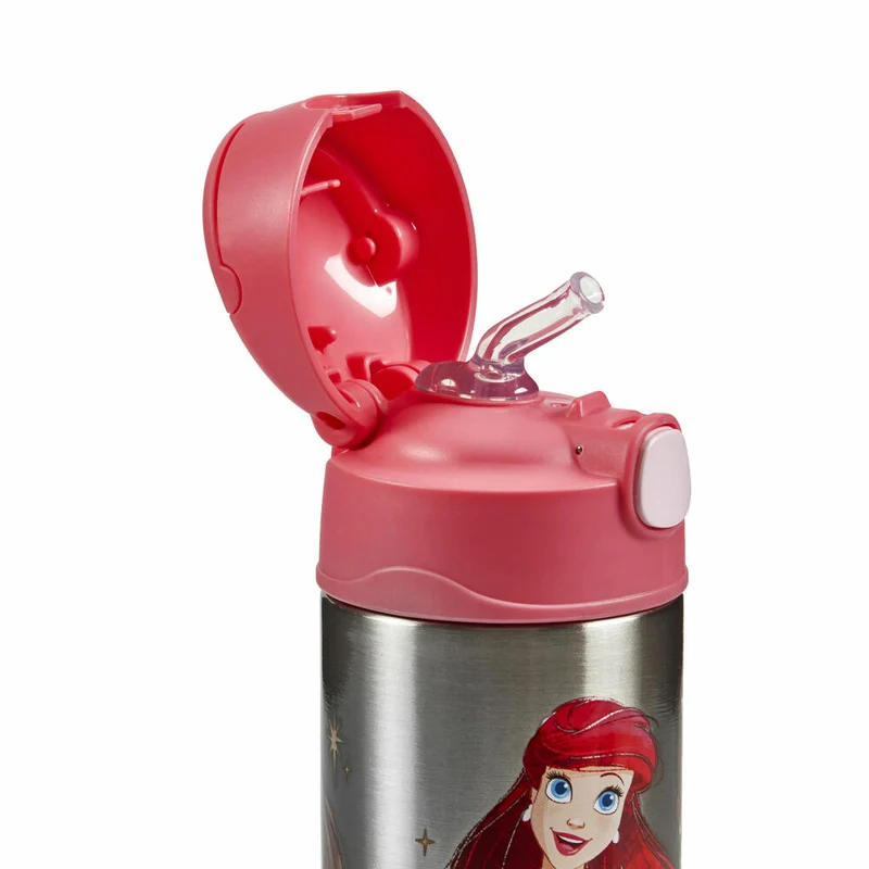 THERMOS Isolier-Trinkflasche kids FUNTAINER STRAW BOTTLE DISNEY Princesses, Thermosflasche, Flasche, Edelstahl, 350 ml, 4113413035