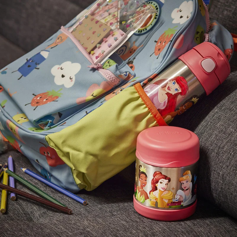 THERMOS Isolier-Trinkflasche kids FUNTAINER STRAW BOTTLE DISNEY Princesses, Thermosflasche, Flasche, Edelstahl, 350 ml, 4113413035