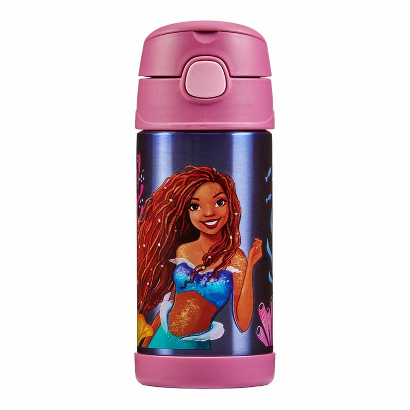 THERMOS kids Isolier-Trinkflasche FUNTAINER STRAW BOTTLE DISNEY Mermaid, Thermosflasche, Flasche, Edelstahl, 350 ml, 4113415035