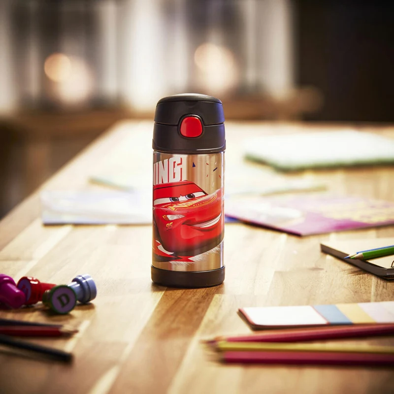 THERMOS Isolier-Trinkflasche kids FUNTAINER STRAW BOTTLE DISNEY Cars, Thermosflasche, Flasche, Edelstahl, 350 ml, 4113416035