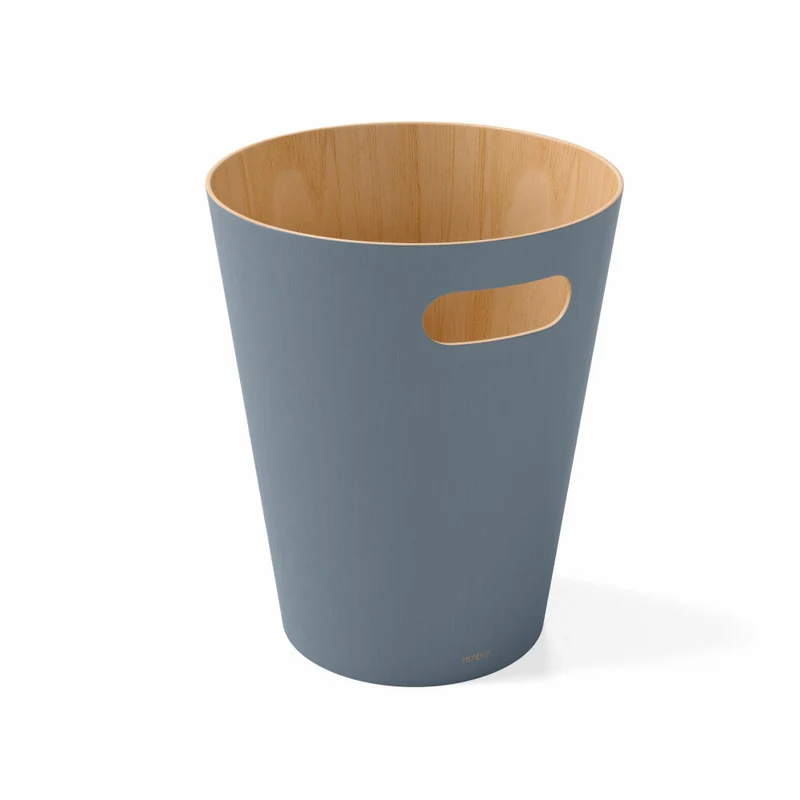 Umbra Abfalleimer Woodrow, Papierkorb, Holz, Schieferblau, 7.5 L, 082780-1050