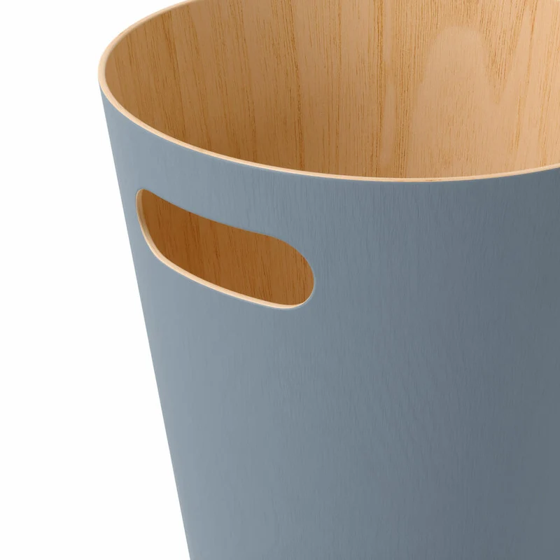 Umbra Abfalleimer Woodrow, Papierkorb, Holz, Schieferblau, 7.5 L, 082780-1050