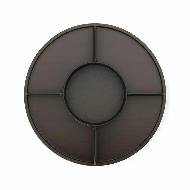 Umbra Dreh-Organizer Bellwood, Lazy Susan Drehteller, Holz, Schwarz, Walnuss, 30 cm, 1019936-048