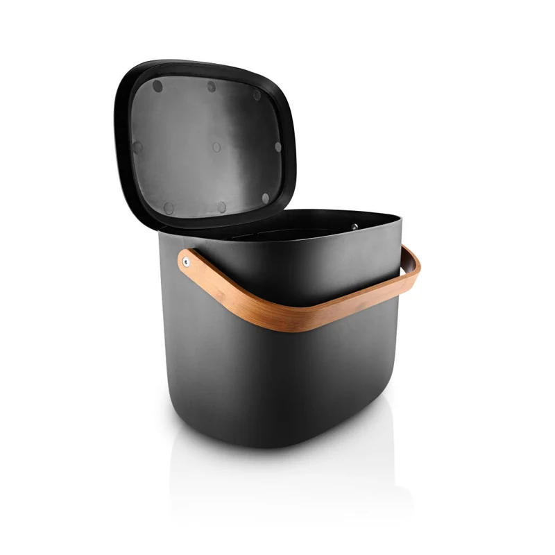 Eva Solo Abfallsortierbehälter für 2 Beutel Reflect, Doppelmülleimer, Kunststoff, Bambus, Black, 16 L, 537778