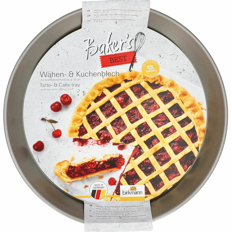 Birkmann Bakers Best Wähen- / Kuchenblech, Backform, Kuchenform, Karbonstahl Ø 32 cm, 886322