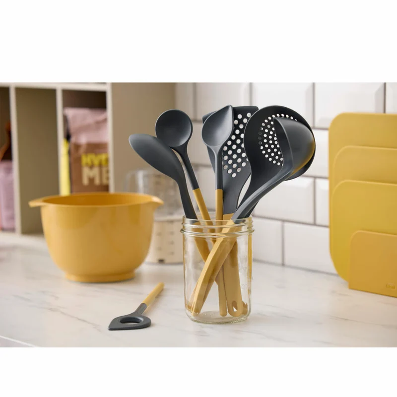 Rosti Kochlöffel mit Loch New Optima Curry, Küchenhelfer, Nylon, Gelb, 31 cm, 32155