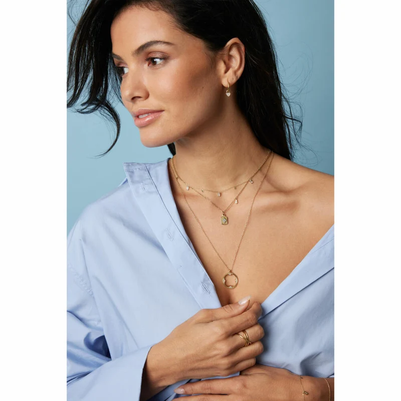 Leonardo Jewels Halskette 42 gold Liora CIAO, Kette, Schmuckkette, Modeschmuck, Edelstahl IP gold, Glassteine, 024458