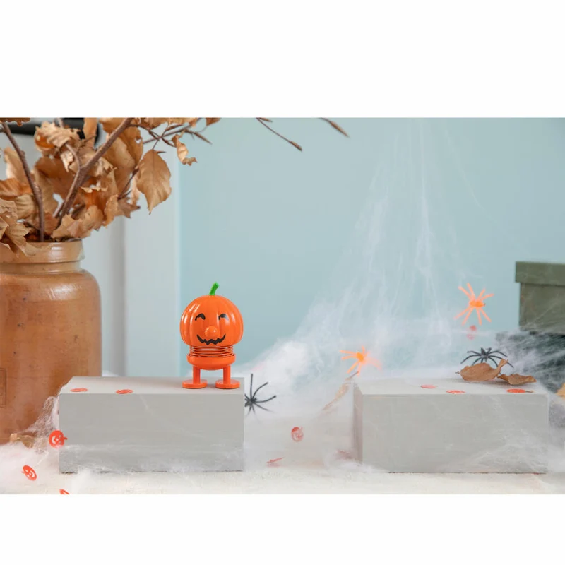 Hoptimist Dekofigur Halloween Pumpkin, Wackelfigur, ABS-Kunststoff, Stahl, Orange, 7.2 cm, 33218