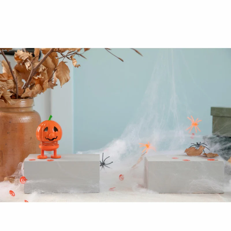Hoptimist Dekofigur Halloween Scary S, Wackelfigur, ABS-Kunststoff, Stahl, Orange, 7.2 cm, 33219