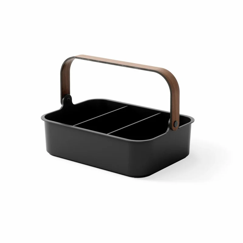Umbra Organizer Bellwood, mit entnehmbaren Trennwänden, ABS, Holz, Schwarz, Walnuss, 37 x 27 x 25 cm, 1019942-048