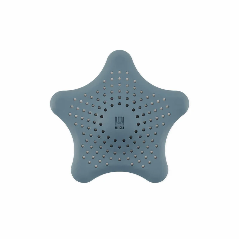 Umbra Abflusssieb Starfish mit Saugnäpfen, Haarfänger, Gummi, Schieferblau, 023014-1050