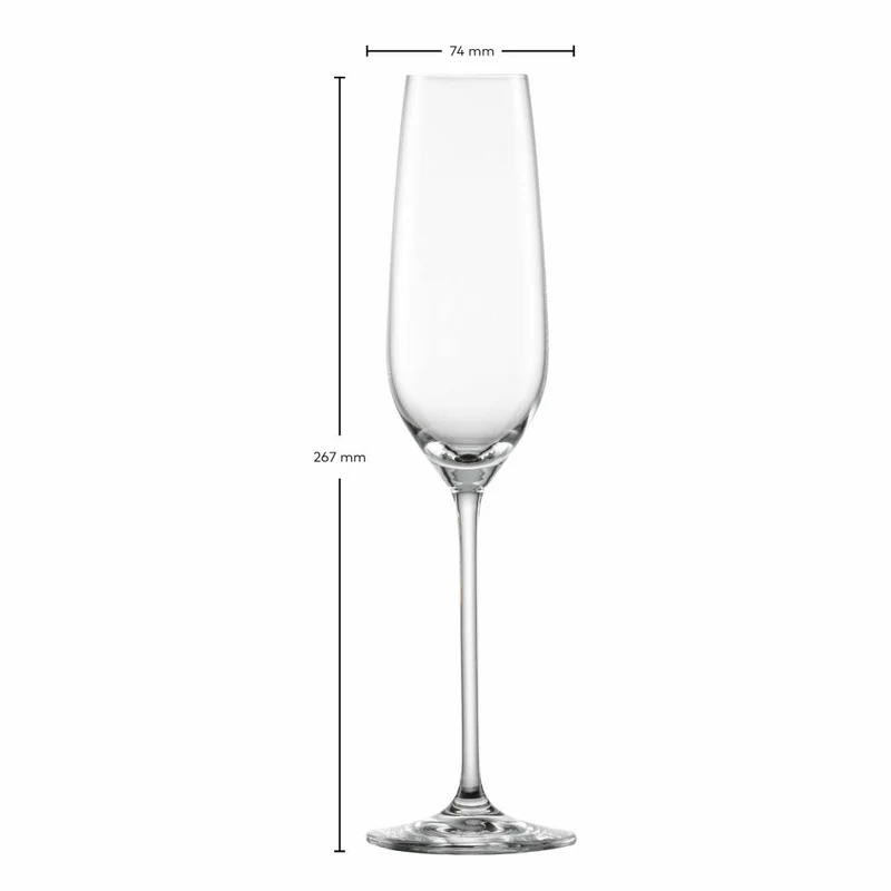 Schott Zwiesel Sektglas Fortissimo 4er Set mit Moussierpunkt, Kristallglas, Transparent, 240 ml, 123686