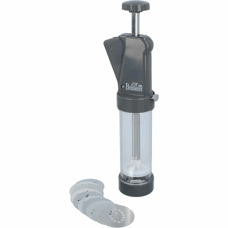 Birkmann Easy Baking Gebäckpresse, Kekspresse, Plätzchen, mit 10 Motivscheiben, Kunststoff, 421943