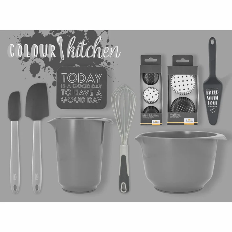 Birkmann Colour Kitchen Schneebesen, Rührbesen, Schlagbesen, Edelstahl / Kunststoff, Grau, 27 cm, 422445