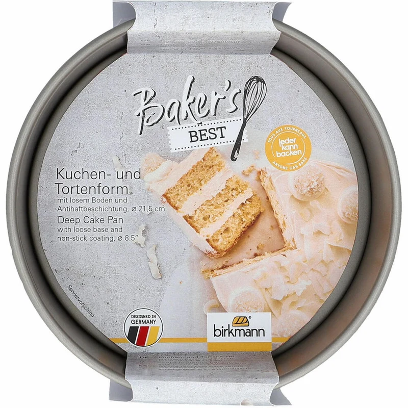 Birkmann Bakers Best Kuchen- und Tortenform, Kuchenform, Backform, Karbonstahl, Ø 21.5 cm, 886445
