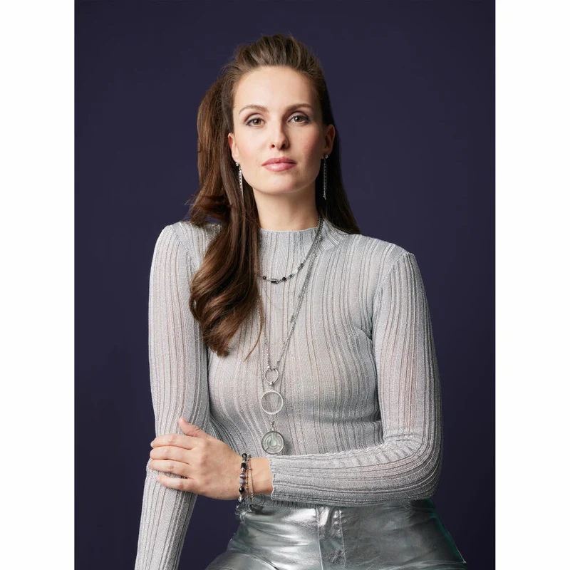 Leonardo Jewels Halskette 45 Casoria, Kette, Schmuckkette, Modeschmuck, Edelstahl, Glas, Mineralien, 024303