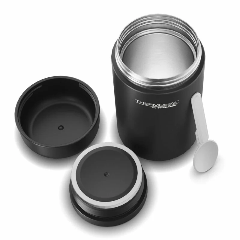 THERMOS Isolier-Speisegefäß TC DAILY FOOD JAR, Speisebehälter, Thermobehälter, Edelstahl, Black Mat, 400 ml, 4201232040
