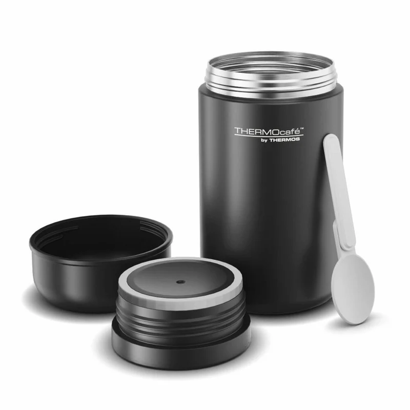THERMOS Isolier-Speisegefäß TC DAILY FOOD JAR, Speisebehälter, Thermobehälter, Edelstahl, Black Mat, 400 ml, 4201232040