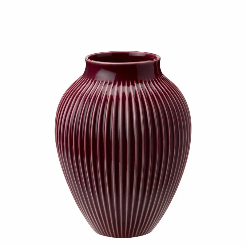 Knabstrup Vase Ripple, Dekovase, Blumenvase, Keramik, Berry, 20 cm, K1235-2