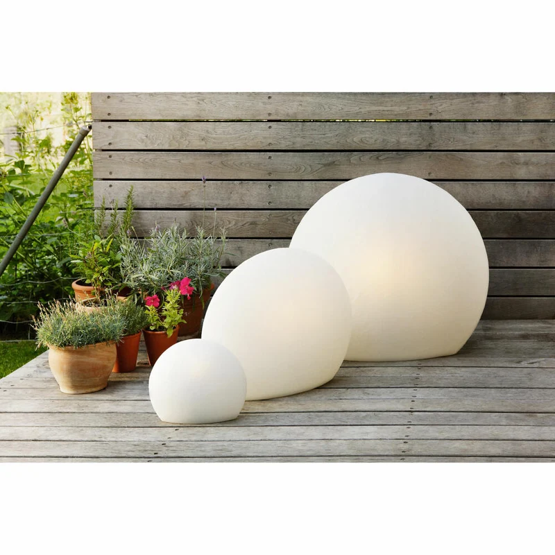 Authentics EGGO Outdoor Leuchtskulptur L, Bodenleuchte, Dekoleuchte, Dekolampe, Weiß, 824556