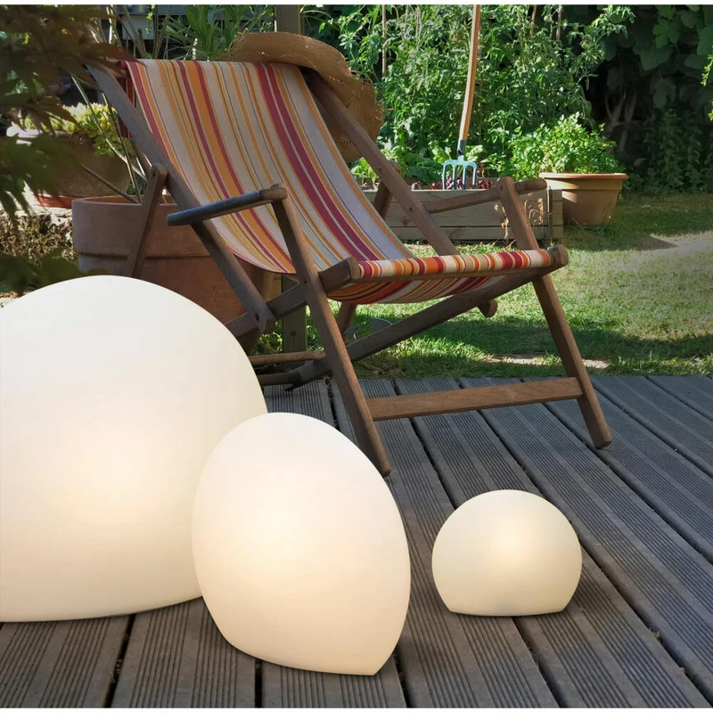 Authentics EGGO Outdoor Leuchtskulptur L, Bodenleuchte, Dekoleuchte, Dekolampe, Weiß, 824556