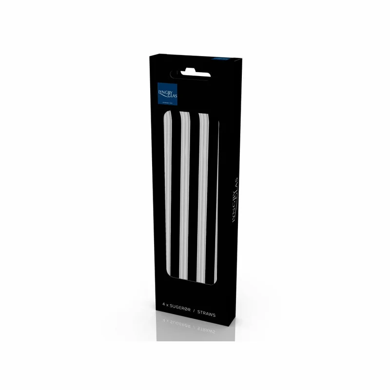 Lyngby Glas Trinkhalm geknickt 4er Set, Glashalme, Glas, Transparent, 21.5 cm, 32766
