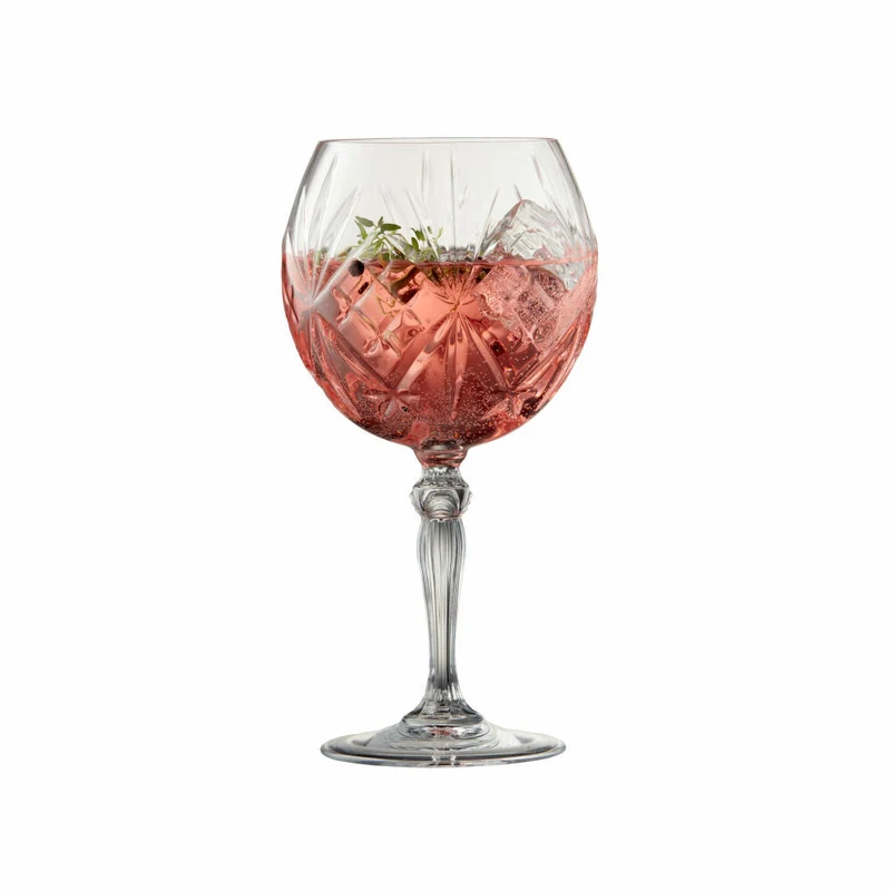 Lyngby Glas Gin & Tonic Glas Melodia 4er Set, Kristallglas, Transparent, 650 ml, 33654