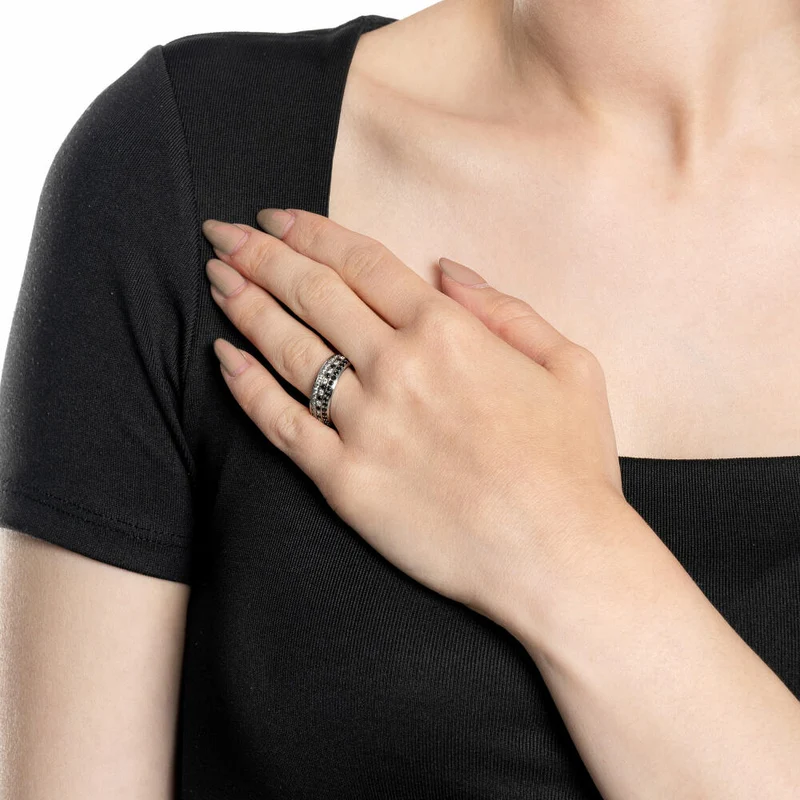 Leonardo Jewels Ring Atura, Fingerring, Fingerschmuck, Schmuck, Größe 19, Edelstahl, Glasperlen, Zirkonia, 024320